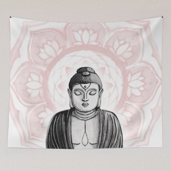 Item preview, Buddha Padma Watercolor - Snow Coal Rose designed and sold by Irene Estelle.