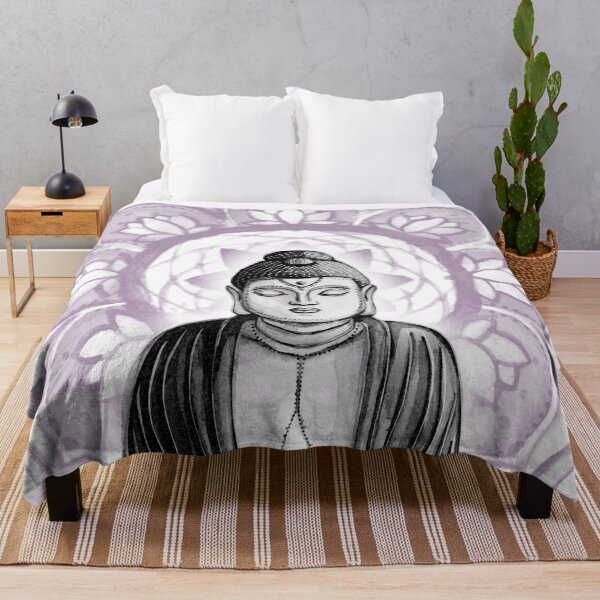 Item preview, Buddha Padma Watercolor - Snow Coal Plum designed and sold by Irene Estelle.