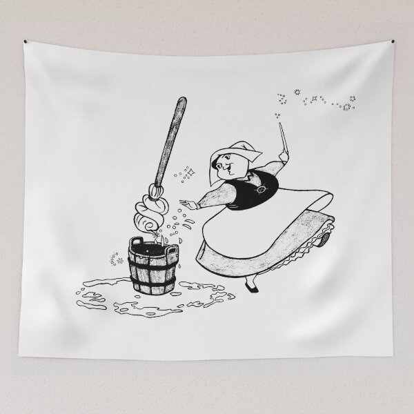 Item preview, Merryweather · Black and White Illustration · Classic Fairy · Vintage Animation Art Print designed and sold by Atropa Parcae.