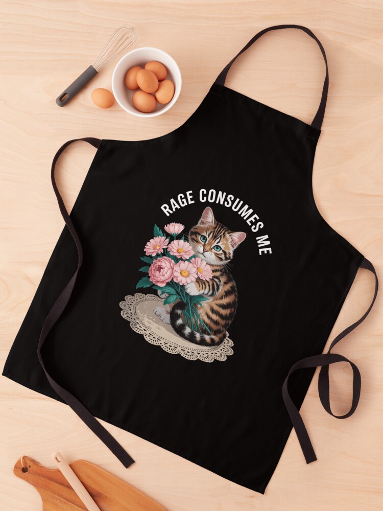 Thumbnail 1 of 6, Apron, Cat Rage Consumes Me designed and sold by IdunayaStore.