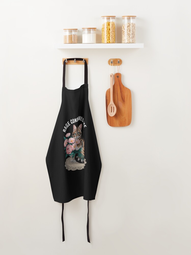 Thumbnail 4 of 6, Apron, Cat Rage Consumes Me designed and sold by IdunayaStore.