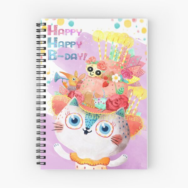 Item preview, Happy Birthday Card with Cute Cat in Birthday Cake Hat designed and sold by monikasuska.