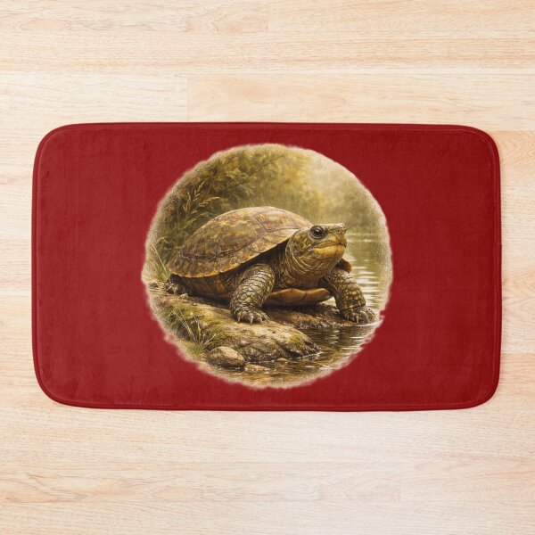 Item preview, Woodland Pond Turtle – Nature Wildlife Portrait designed and sold by TheJoyfulPen.