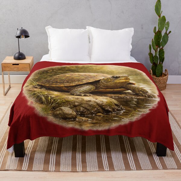 Item preview, Woodland Pond Turtle – Nature Wildlife Portrait designed and sold by TheJoyfulPen.