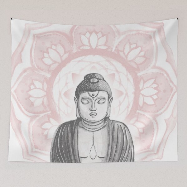 Item preview, Buddha Padma Watercolor - Snow Slate Rose designed and sold by Irene Estelle.