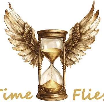 Artwork thumbnail, Time Flies Winged Hourglass Design by RDesignFactory