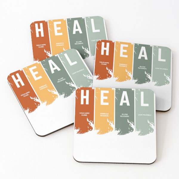Item preview, HEAL Typography Poster – Hope, Patience, Recovery & Self Love | Inspirational Mental Health Design designed and sold by souveran-ts.