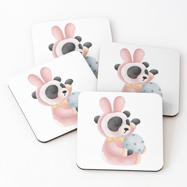Item preview, Cute Panda in Bunny Costume Holding Easter Egg Sticker designed and sold by FestivityFinds.