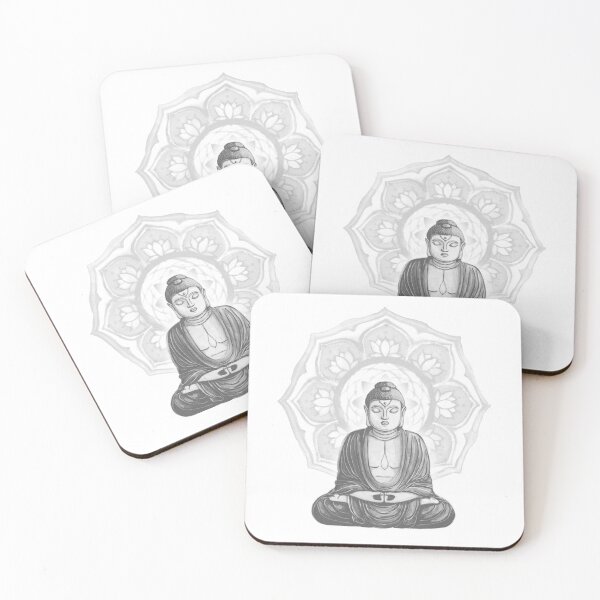 Item preview, Buddha Padma Watercolor - Snow Slate Fog designed and sold by Irene Estelle.