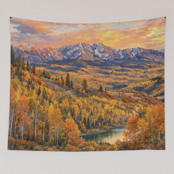Item preview, An autumn landscape inspired by Bob Ross designed and sold by DinsignStudio.