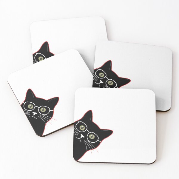 Item preview, sneaky cat, Funny Peeking Cat with Glasses designed and sold by Tamer ⭐⭐⭐⭐⭐.
