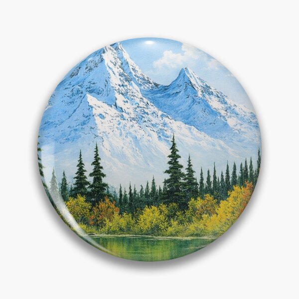 Item preview, Bob Ross style mountain lake forest designed and sold by DinsignStudio.