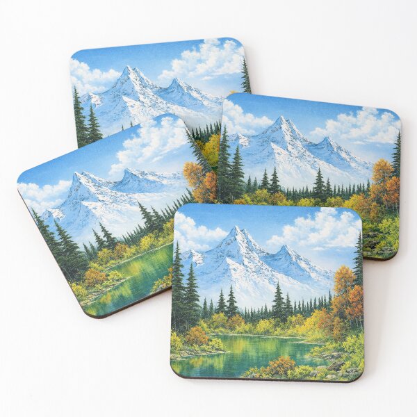 Item preview, Bob Ross style mountain lake forest designed and sold by DinsignStudio.