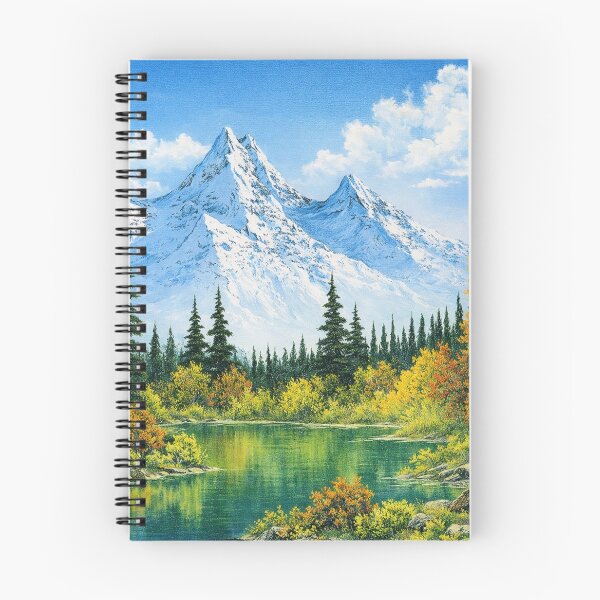 Artikelvorschau, Bergseewald im Bob-Ross-Stil entworfen und verkauft von DinsignStudio.