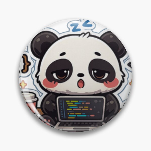 Item preview, Cute Coder Panda – Funny Programmer Panda Sticker | Eat Sleep Code Repeat designed and sold by WittyWear Designs.