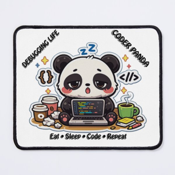 Item preview, Cute Coder Panda – Funny Programmer Panda Sticker | Eat Sleep Code Repeat designed and sold by WittyWear Designs.