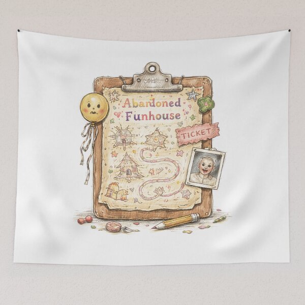 Item preview, ABANDONED FUNHOUSE CLIPBOARD designed and sold by LIS AND MELIVERSO.