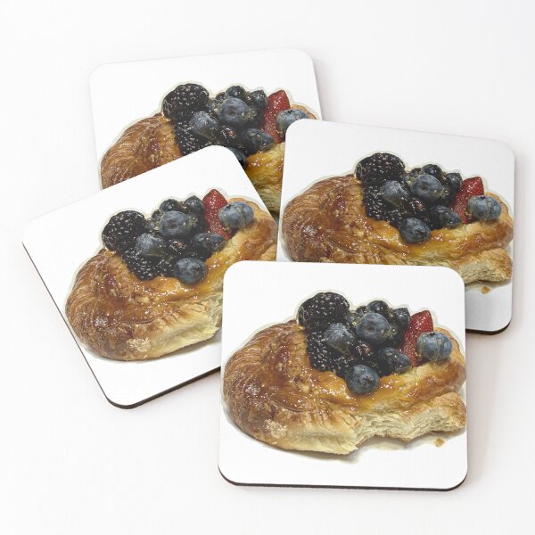 Item preview, Berry Danish Pastry with Honey Drizzle – Blueberry Blackberry Strawberry Dessert Photo designed and sold by aadventures.