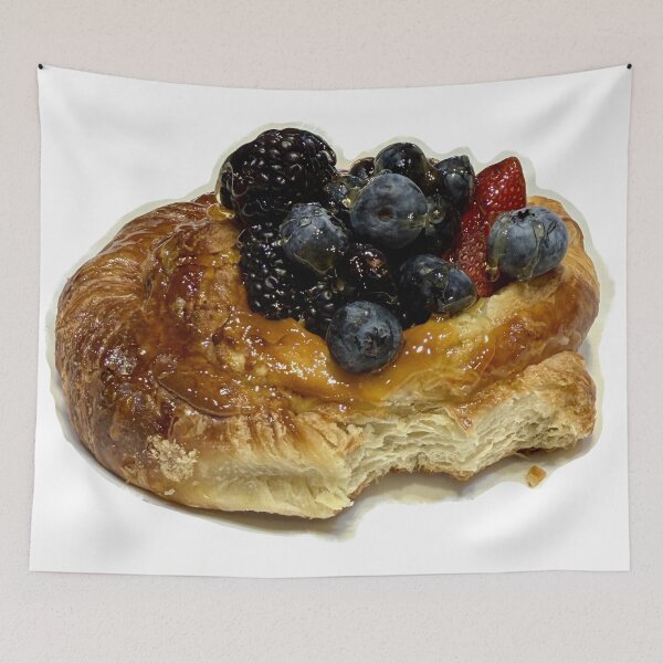 Item preview, Berry Danish Pastry with Honey Drizzle – Blueberry Blackberry Strawberry Dessert Photo designed and sold by aadventures.