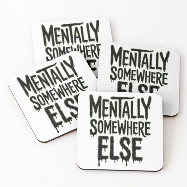 Item preview, Mentally Somewhere Else – Dark Dripping Typography Horror T-Shirt Design designed and sold by NewUSShop.