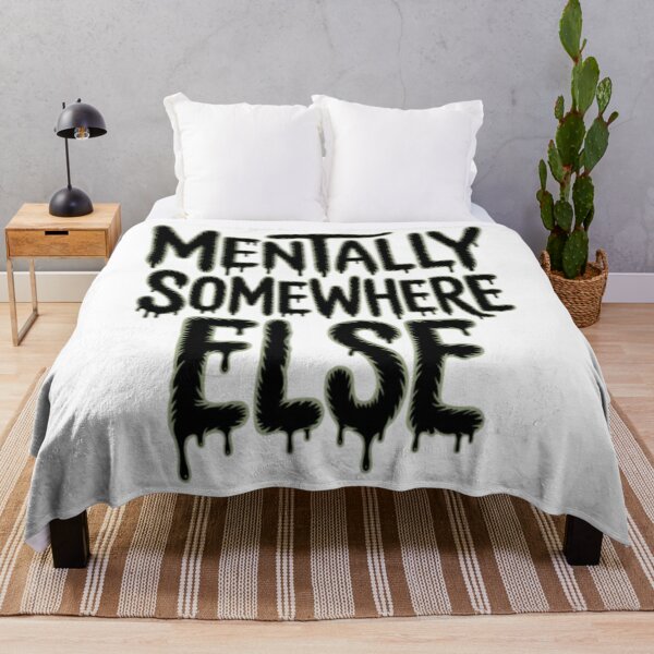 Item preview, Mentally Somewhere Else – Dark Dripping Typography Horror T-Shirt Design designed and sold by NewUSShop.