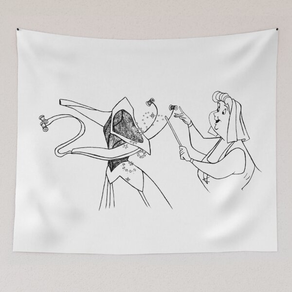 Item preview, Flora · Black and White Illustration · Classic Fairy · Vintage Animation Art Print designed and sold by Atropa Parcae.