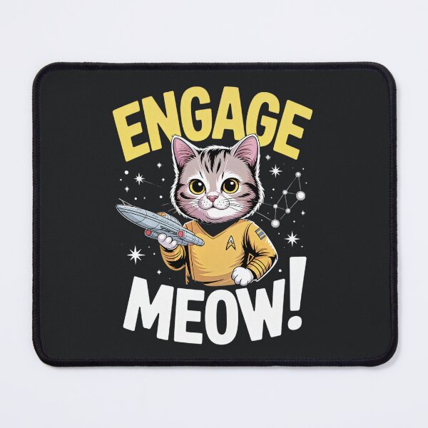 Item preview, Space Cat Engage Mew – Cute Sci-Fi Parody Cat Humor designed and sold by Taans-Creation.