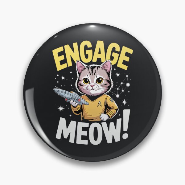 Item preview, Space Cat Engage Mew – Cute Sci-Fi Parody Cat Humor designed and sold by Taans-Creation.