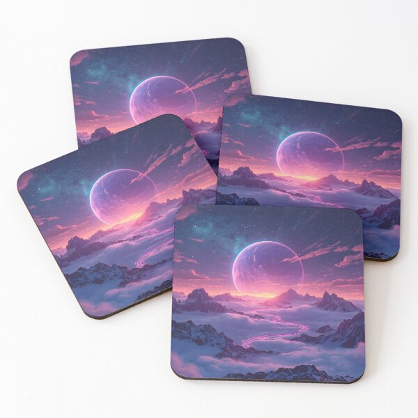 Item preview, Distant Moonlike Planet Over Cloudy Mountains designed and sold by Creativehub1011.