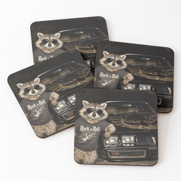 Item preview, Midnight Muscle: Raccoon With a Trans Am designed and sold by Automotive Art by Greg.