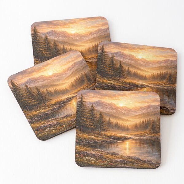 Item preview, Sunset Mountain Valley – Oil Painting Style designed and sold by DinsignStudio.