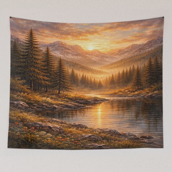 Item preview, Sunset Mountain Valley – Oil Painting Style designed and sold by DinsignStudio.