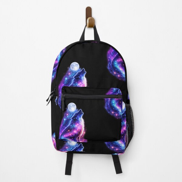 Item preview, Cosmic Wolf Howling at Moon Galaxy Art – Neon Space Wolf with Stars and Nebula Night Sky Aesthetic designed and sold by TTM Inspirational.