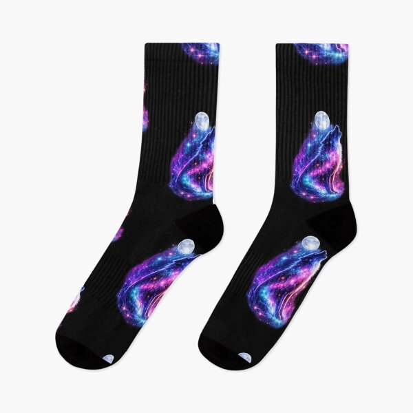 Item preview, Cosmic Wolf Howling at Moon Galaxy Art – Neon Space Wolf with Stars and Nebula Night Sky Aesthetic designed and sold by TTM Inspirational.