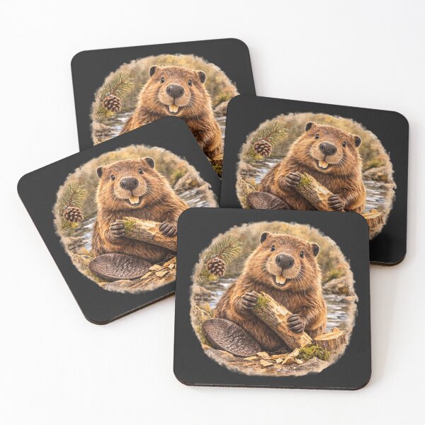 Item preview, Hardworking Woodland Beaver – Painterly Wildlife Portrait designed and sold by TheJoyfulPen.