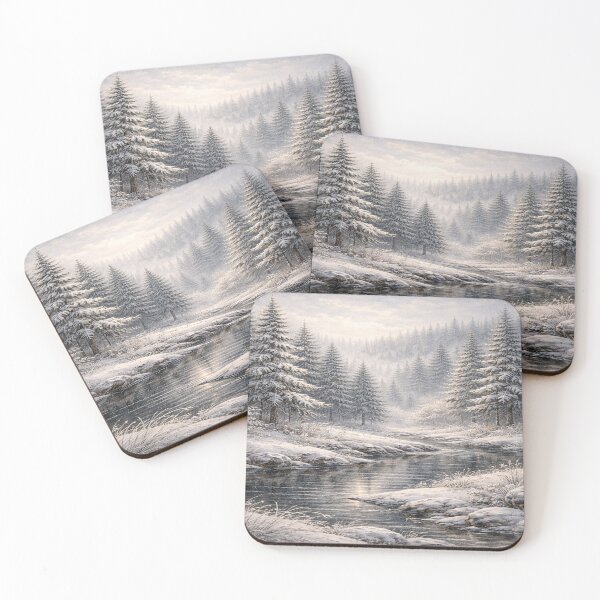 Item preview, Winter Pine Forest – Oil Painting Style designed and sold by DinsignStudio.