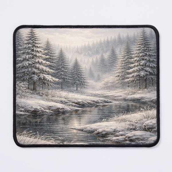 Item preview, Winter Pine Forest – Oil Painting Style designed and sold by DinsignStudio.