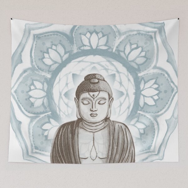 Item preview, Buddha Padma Watercolor - Snow Earth Peacock designed and sold by Irene Estelle.