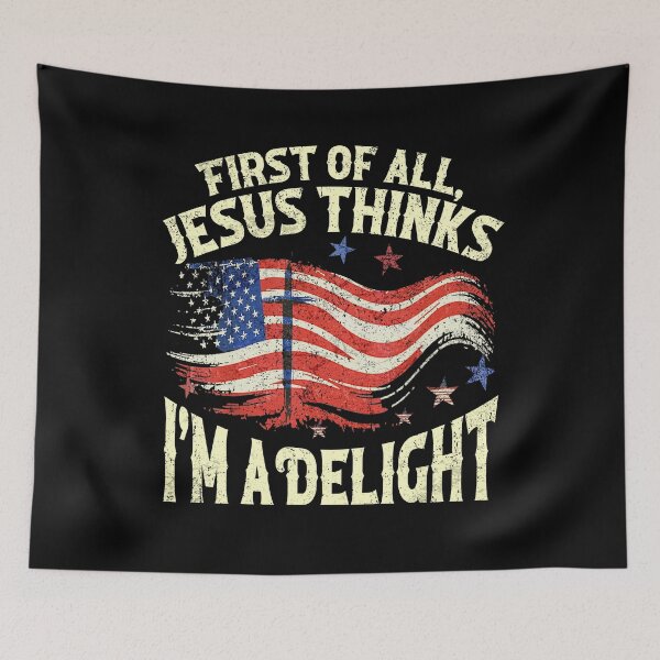 Item preview, Vintage Retro First of All Jesus Thinks I'm A Delight Funny Christian Faith Humor designed and sold by Ortigzitoun.