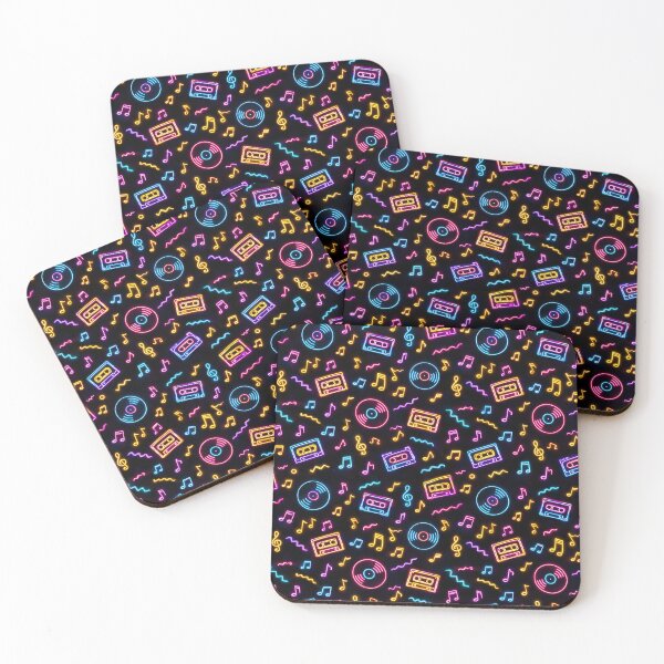 Item preview, 80s Neon Music Pattern designed and sold by ReggieRaggz.