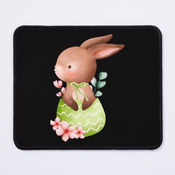 Item preview, Cute Brown Easter Bunny Sticker – Watercolor Rabbit in Green Egg Shell with Spring Flowers Kawaii Animal Sticker designed and sold by FestivityFinds.