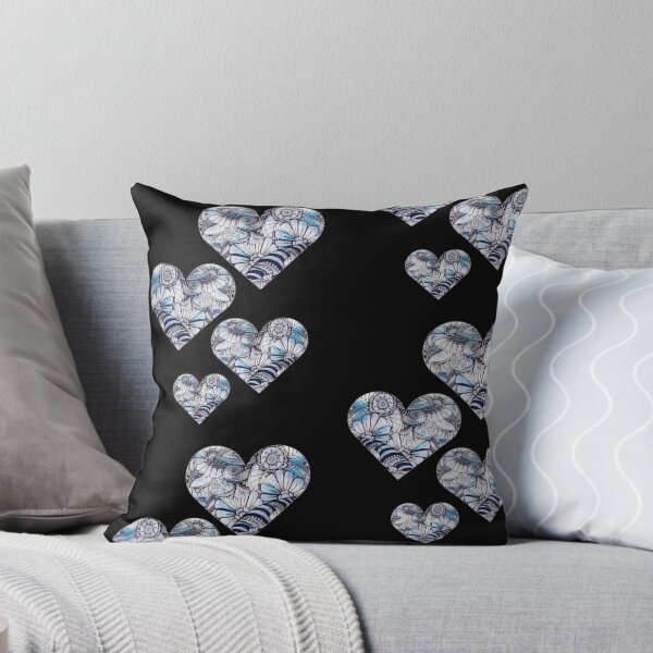 Item preview, Hand Drawn Floral Doodle Heart Repeating Heart Pattern designed and sold by CrystalRaen.