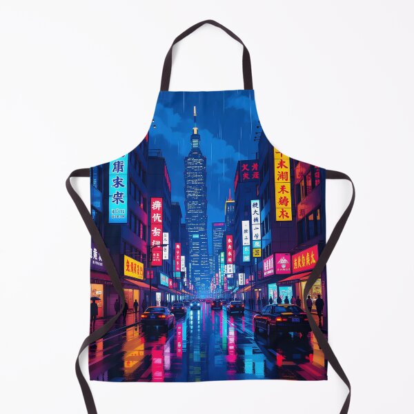 Item preview, Taipei Night Vibes the capital of Taiwan - Neon Rain Night: Neon City District designed and sold by Wiss2Arts.