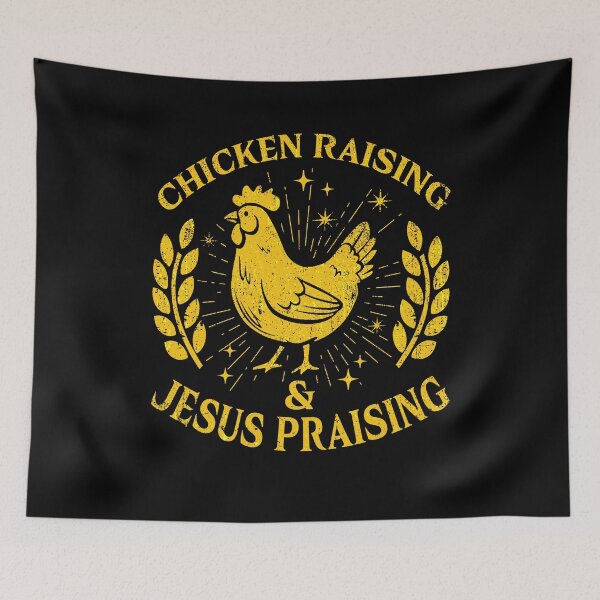 Item preview, Chicken Raising Jesus Praising Funny Farm designed and sold by Ortigzitoun.