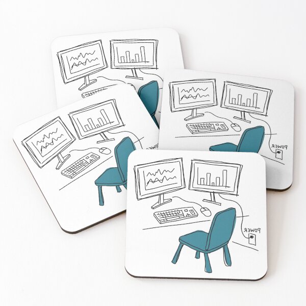 Item preview, Dreams Come True: Dual Monitor Desk & Teal Chair designed and sold by mini-hama.