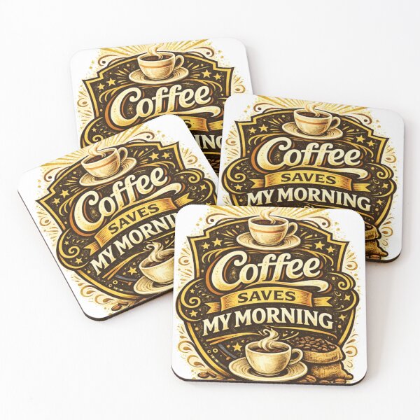 Item preview, Vintage Coffee Saves My Morning Badge designed and sold by upik.