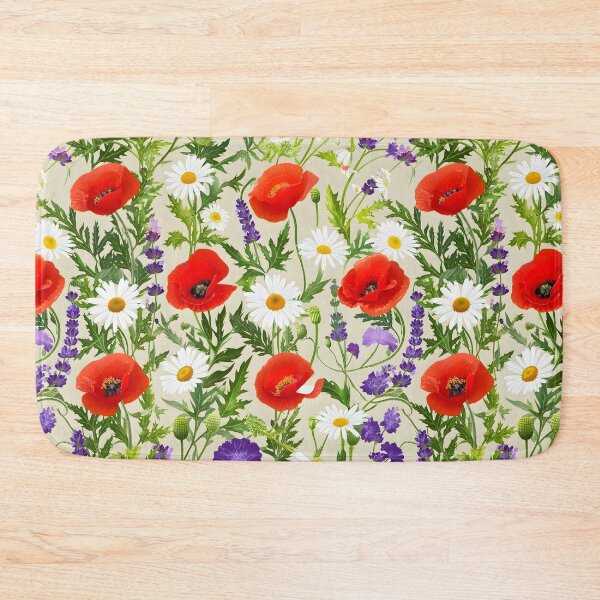 Item preview, Wildflower Meadow Garden with Lavender and Poppies designed and sold by FeelFreeStore.