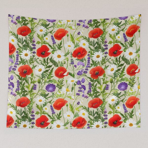 Item preview, Wildflower Meadow Garden with Lavender and Poppies designed and sold by FeelFreeStore.