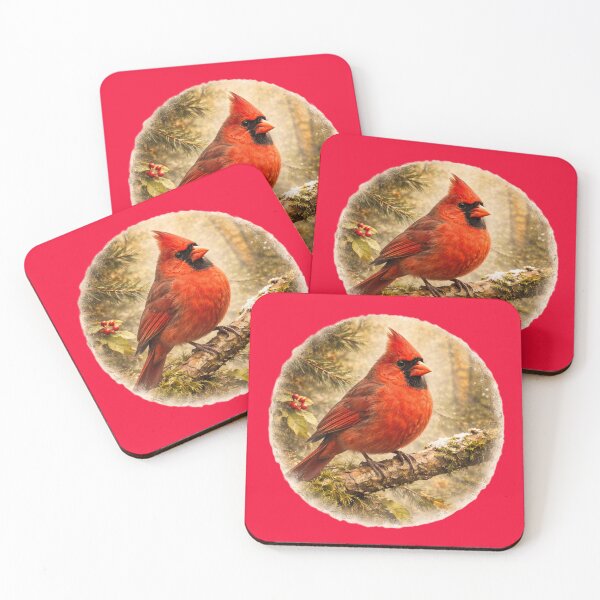 Item preview, Scarlet Cardinal of the Woods – Vibrant Bird Portrait designed and sold by TheJoyfulPen.