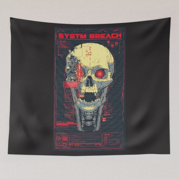 Item preview, System Breach Cyberpunk Hacker Skull designed and sold by Thaivi Design.